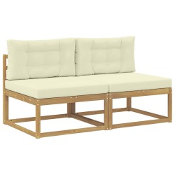 2 Pièce Sofa de milieu extérieur Polyester Blanc 644552644552