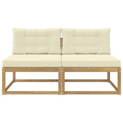 2 Pièce Sofa de milieu extérieur Polyester Blanc 644552644552