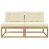 2 Pièce Sofa de milieu extérieur Polyester Blanc 644552644552
