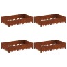 Bordure de Pelouse 4 pcs 100 x 60 x 20 cm Acier Rouillé 644558644558