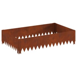 Bordure de Pelouse 4 pcs 100 x 60 x 20 cm Acier Rouillé 644558644558