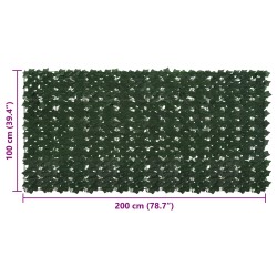 Écran de balcon avec feuilles Vert foncé 200 x 100 cm 644559644559