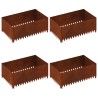 Bordure de Pelouse 4 pcs 100 x 60 x 35 cm Acier Rouillé 644561644561