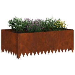 Bordure de Pelouse 4 pcs 100 x 60 x 35 cm Acier Rouillé 644561644561