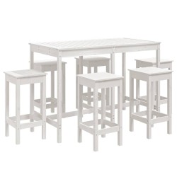 Ensemble de bar de jardin 7 pcs blanc bois de pin massif 644567644567