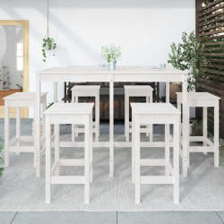 Ensemble de bar de jardin 7 pcs blanc bois de pin massif 644567644567
