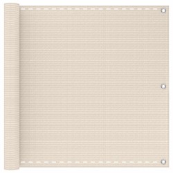 Écran de balcon Crème 90 x 800 cm HDPE et Aluminium 644577644577