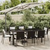 Ensemble à manger jardin 9pcs et coussins noir résine tressée 644578644578