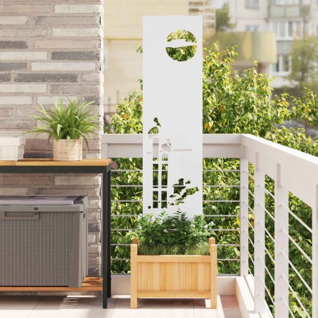 Écran de confidentialité de jardin Fretwork Blanc 32 x 140 cm 644581644581