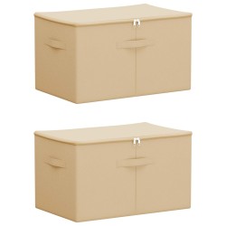Boîte de rangement 2 pcs Crème 60 x 43 x 35 cm Tissu intissé 644583644583