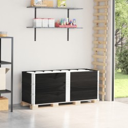 Colliers de palette 3 pcs noir 150x50 cm bois de pin solide 644585644585