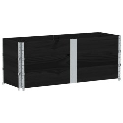 Colliers de palette 3 pcs noir 150x50 cm bois de pin solide 644585644585