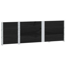 Colliers de palette 3 pcs noir 150x50 cm bois de pin solide 644585644585