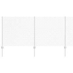 Clôture grillagée avec poteau 10 x 1 m Acier galvanisé Argenté 644589644589