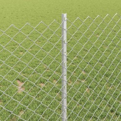 Clôture grillagée avec poteau 10 x 1 m Acier galvanisé Argenté 644589644589