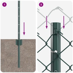 Clôture grillagée avec poteau 10 x 0,8 m Acier recouvert de PVC 644590644590