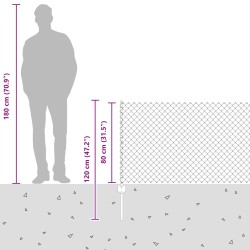 Clôture grillagée avec poteau 10 x 0,8 m Acier recouvert de PVC 644590644590