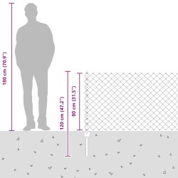 Clôture grillagée avec poteau 10 x 0,8 m Acier recouvert de PVC 644591644591
