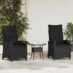 Chaise de jardin 2 pcs Noir 56 x 64 x 94 cm Acier et Polyester 644594644594