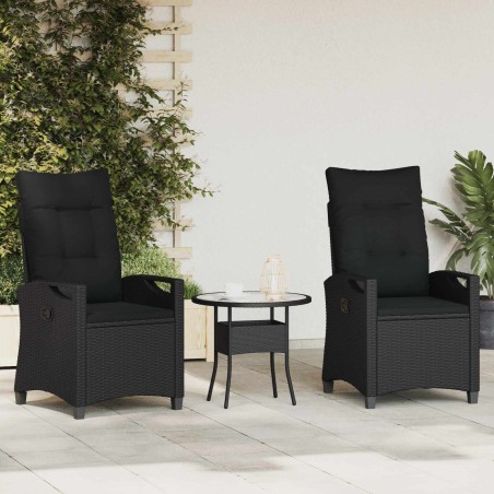 Chaise de jardin 2 pcs Noir 56 x 64 x 94 cm Acier et Polyester 644594644594