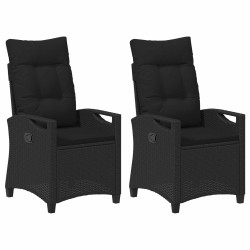 Chaise de jardin 2 pcs Noir 56 x 64 x 94 cm Acier et Polyester 644594644594