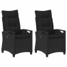 Chaise de jardin 2 pcs Noir 56 x 64 x 94 cm Acier et Polyester 644594644594