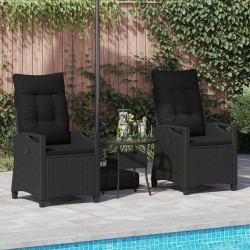 Chaise de jardin 2 pcs Noir 56 x 64 x 94 cm Acier et Polyester 644594644594