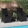 Chaise de jardin 2 pcs Noir 56 x 64 x 94 cm Acier et Polyester 644594644594