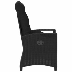 Chaise de jardin 2 pcs Noir 56 x 64 x 94 cm Acier et Polyester 644594644594