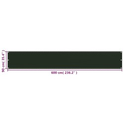 Écran de balcon Vert foncé 90x600 cm PEHD 644599644599