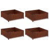 Bordure de Pelouse 4 pcs 100 x 100 x 35 cm Acier Rouillé 644601644601