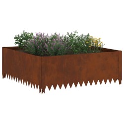 Bordure de Pelouse 4 pcs 100 x 100 x 35 cm Acier Rouillé 644601644601