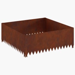 Bordure de Pelouse 4 pcs 100 x 100 x 35 cm Acier Rouillé 644601644601