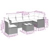 Salon de jardin avec coussins 7 pcs gris clair résine tressée 644611644611