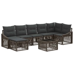 Ensemble de canapé de jardin 8 pcs Gris polyrotin 644613644613