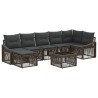 Ensemble de canapé de jardin 8 pcs Gris polyrotin 644613644613