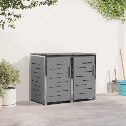 Stockage de bac à déchets for 2 Bins 240L Acier inoxydable Gris 644614644614