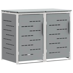 Stockage de bac à déchets for 2 Bins 240L Acier inoxydable Gris 644614644614