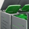 Stockage de bac à déchets for 2 Bins 240L Acier inoxydable Gris 644614644614