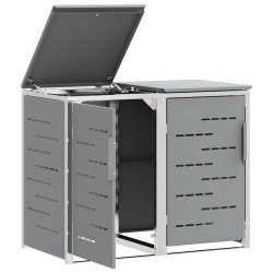 Stockage de bac à déchets for 2 Bins 240L Acier inoxydable Gris 644614644614