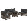 Ensemble de canapé de jardin 8 pcs Gris et Gris foncé polyrotin 644619644619