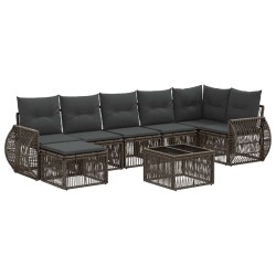 Ensemble de canapé de jardin 8 pcs Gris et Gris foncé polyrotin 644621644621