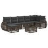 Ensemble de canapé de jardin 8 pcs Gris et Gris foncé polyrotin 644621644621