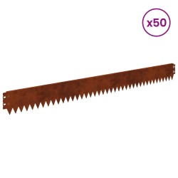 Bordure de Pelouse 50 pcs 103 x 10 cm Acier Rouillé 644627644627