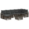 Ensemble de canapé de jardin 8 pcs Gris polyrotin 644632644632