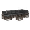 Ensemble de canapé de jardin 8 pcs Gris polyrotin 644635644635