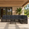 Ensemble de canapé de jardin 8 pcs Gris polyrotin 644637644637