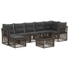 Ensemble de canapé de jardin 8 pcs Gris polyrotin 644638644638