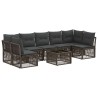 Ensemble de canapé de jardin 8 pcs Gris polyrotin 644641644641