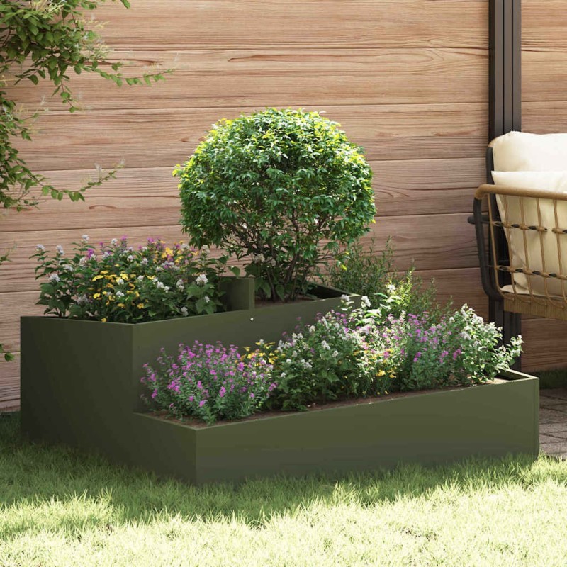 Cache-pot de jardin Vert olive 100 x 100 x 50 cm 644643644643
